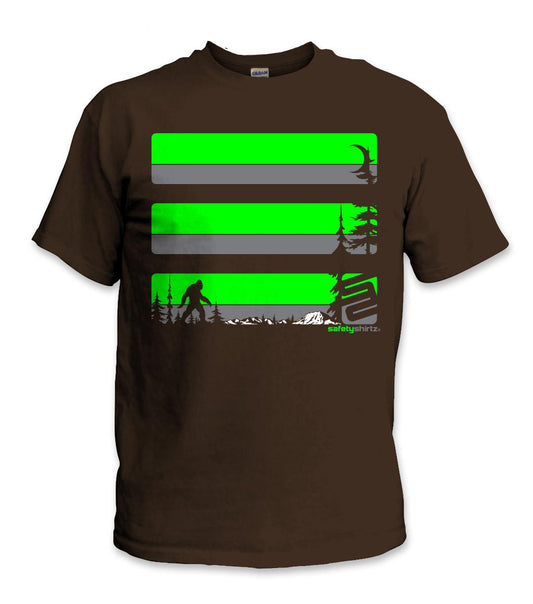 Sasquatch Safety Shirt - Green/Dark Gray/Brown