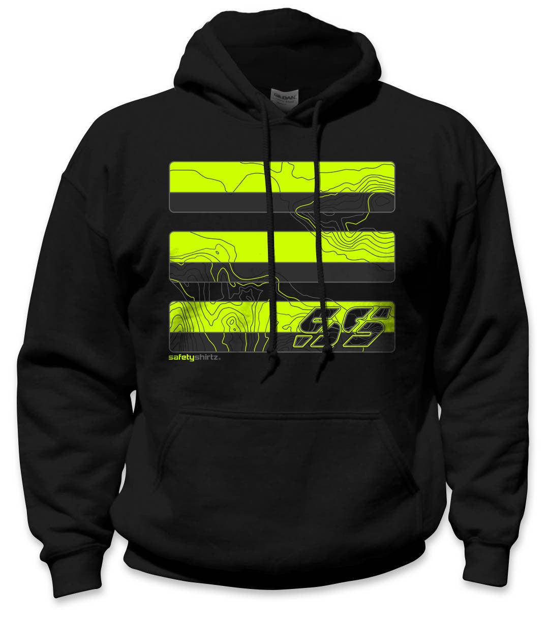 Topo Hi-Vis Safety Stripe Hoodie - Neon Yellow/Reflective/Black