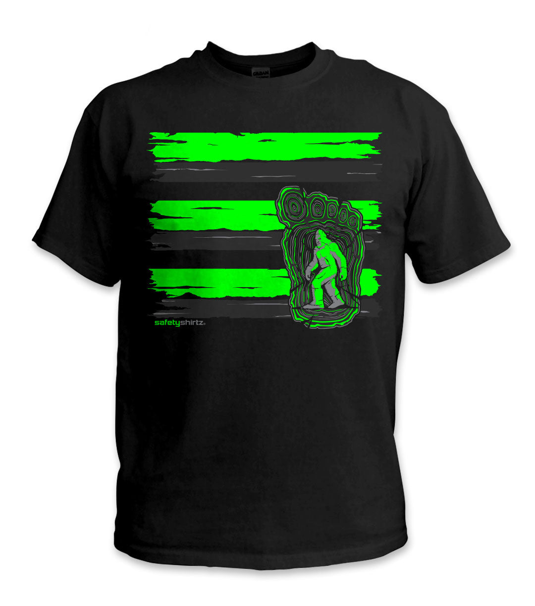 YOUTH Bigfoot Hi-Vis Safety Stripe Tee - Neon Green/Reflective/Black