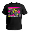 YOUTH Monster Truck Hi-Vis Safety Stripe Tee - Neon Pink/Neon Yellow/Black