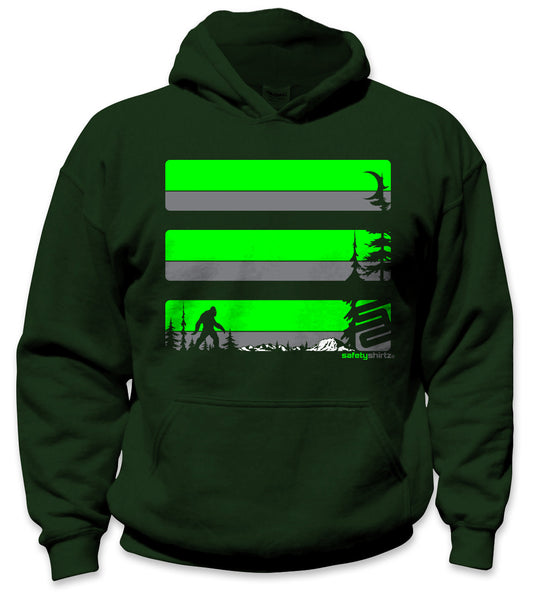 YOUTH Sasquatch Hi-Vis Safety Hoodie - Neon Green/Gray/Dark Green
