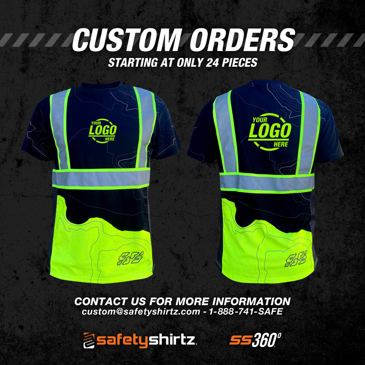 SS360º Stealth Topo - Black - Type-O - Reflective Safety Shirt - Custom Orders