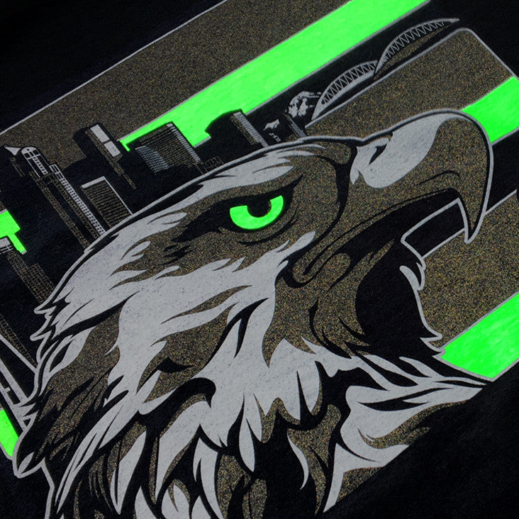 Seattle Stealth Hi-Vis Safety Stripe Tee - Neon Green/Reflective/Black