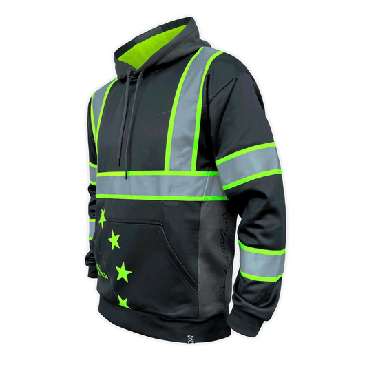 SS360º Stealth 1776 Betsy Ross - Black - Type-O - Enhanced Visibility - Reflective Safety Hoodie