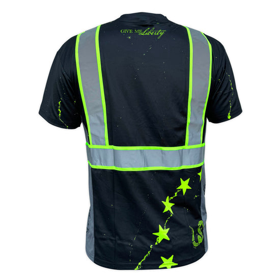 SS360º Stealth 1776 Betsy Ross - Black - Type-O - UPF 40 - Enhanced Visibility - Reflective Safety Shirt