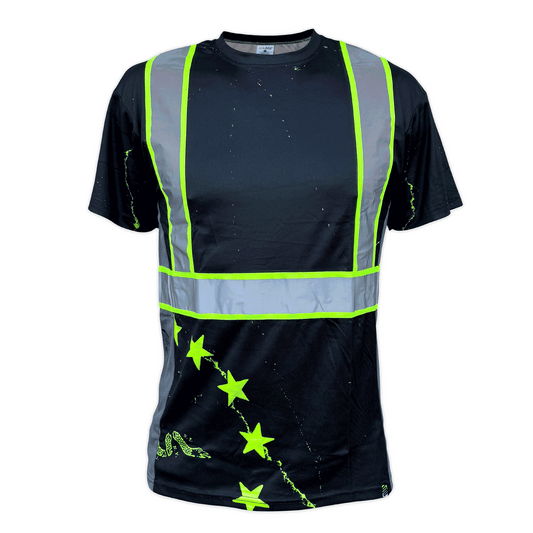 SS360º Stealth 1776 Betsy Ross - Black - Type-O - UPF 40 - Enhanced Visibility - Reflective Safety Shirt