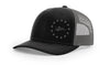 1776 Betsy Ross - Richardson Snapback Hat - Black/Charcoal Mesh