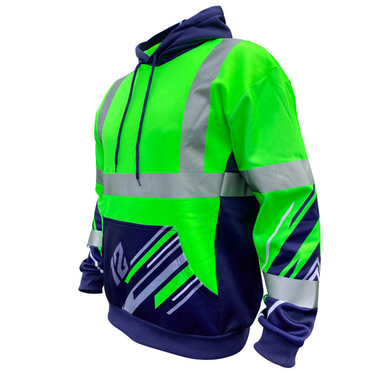 SS360º 12 Seattle - Green - Class 3 - Type-R - Reflective Safety Hoodie