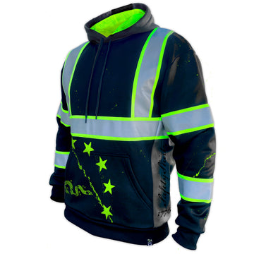 SS 360º Stealth 1776 Betsy Ross LIGHTWEIGHT - Black - Enhanced Visibility - Reflective Safety Hoodie