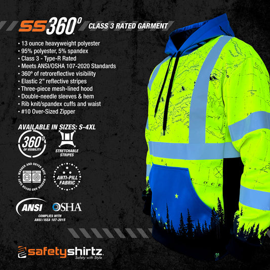 SS360º Alaska - Yellow - Class 3 - Type-R - Reflective Safety Hoodie
