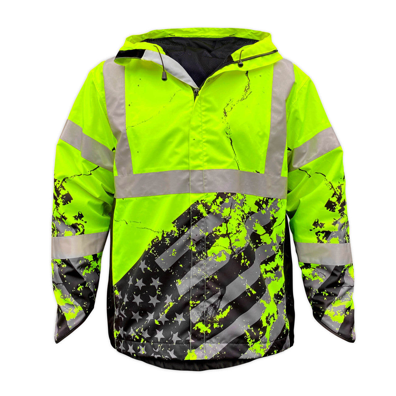 SS360º American Grit - Yellow - Class 3 - Type-R - Reflective Waterproof Safety Rain Jacket