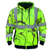 SS360° Backwoods Camo Zip-Up - Yellow - Class 3 - Type-R - Reflective Safety Hoodie