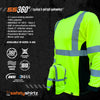 SS360º Basic - Yellow - Long Sleeve Class 3 - Type-R - UPF 40 - Reflective Safety Tee - Product Features