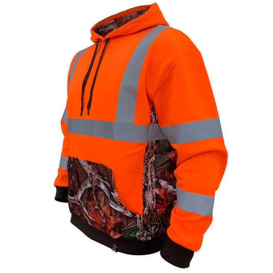 SS360º Deepwood Camo - Orange - Class 3 - Type-R - Reflective Safety Hoodie