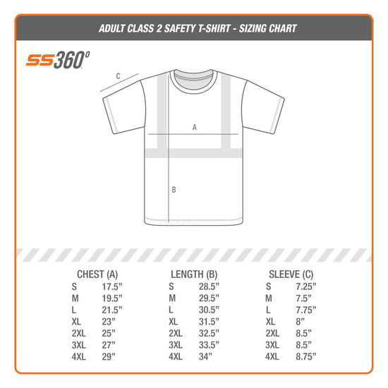 SS360º Tee - Size Chart
