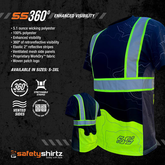 SS360º Stealth Topo - Black - Type-O - Reflective Safety Shirt - Product Features
