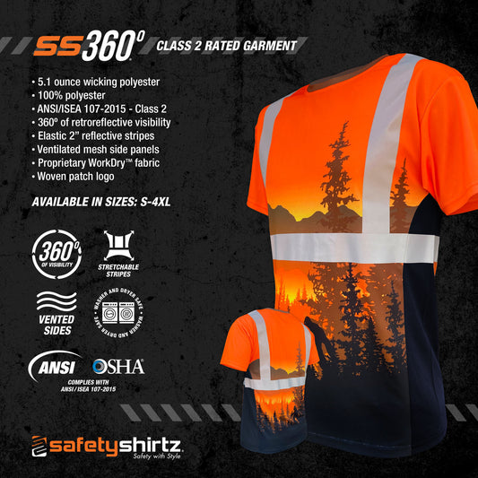 SS360º Wildland Sasquatch - Orange - Class 2 - Type-R - UPF 40 - Reflective Safety Shirt - Product Features