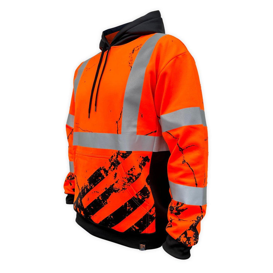 American Grit Orange Class 3 Type-R Reflective Safety Hoodie – SafetyShirtz