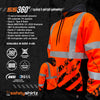 SS360º American Grit - Orange - Class 3 - Type-R - Reflective Safety Hoodie