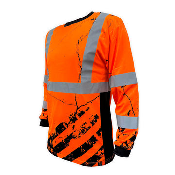 SS360º American Grit - Orange - Class 3 - Type-R - Reflective Safety Long Sleeve Tee