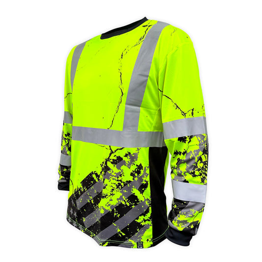 SS360º American Grit - Yellow - Class 3 - Type-R - UPF 40 - Reflective Long Sleeve Safety Shirt