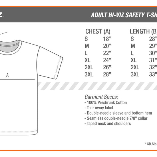 Thin Blue Line Stealth Safety Shirt Size Chart