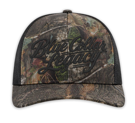Deming - Blue Collar Legacy Snapback Hat - Mossy Oak Camo/Black Mesh