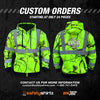 SS360° Backwoods Camo Zip-Up - Yellow - Class 3 - Type-R - Reflective Safety Hoodie - Custom Orders