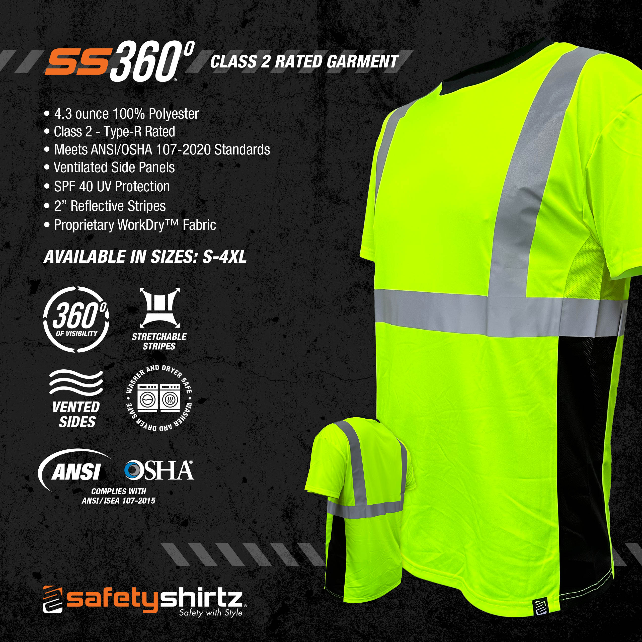 Basic Yellow (Green) Class 2 Type-R Reflective Safety Shirt