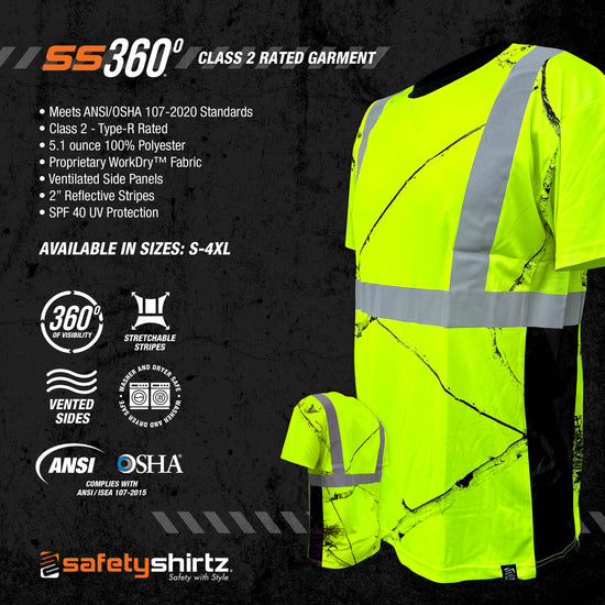 SS360º Daybreak - Yellow - Class 2 - Type-R - Reflective Safety Tee