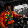 Log Truck Hi-Vis Safety Stripe Hoodie - Yellow/Reflective/Black