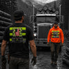 Log Truck Hi-Vis Safety Stripe Tee - Yellow/Reflective/Orange