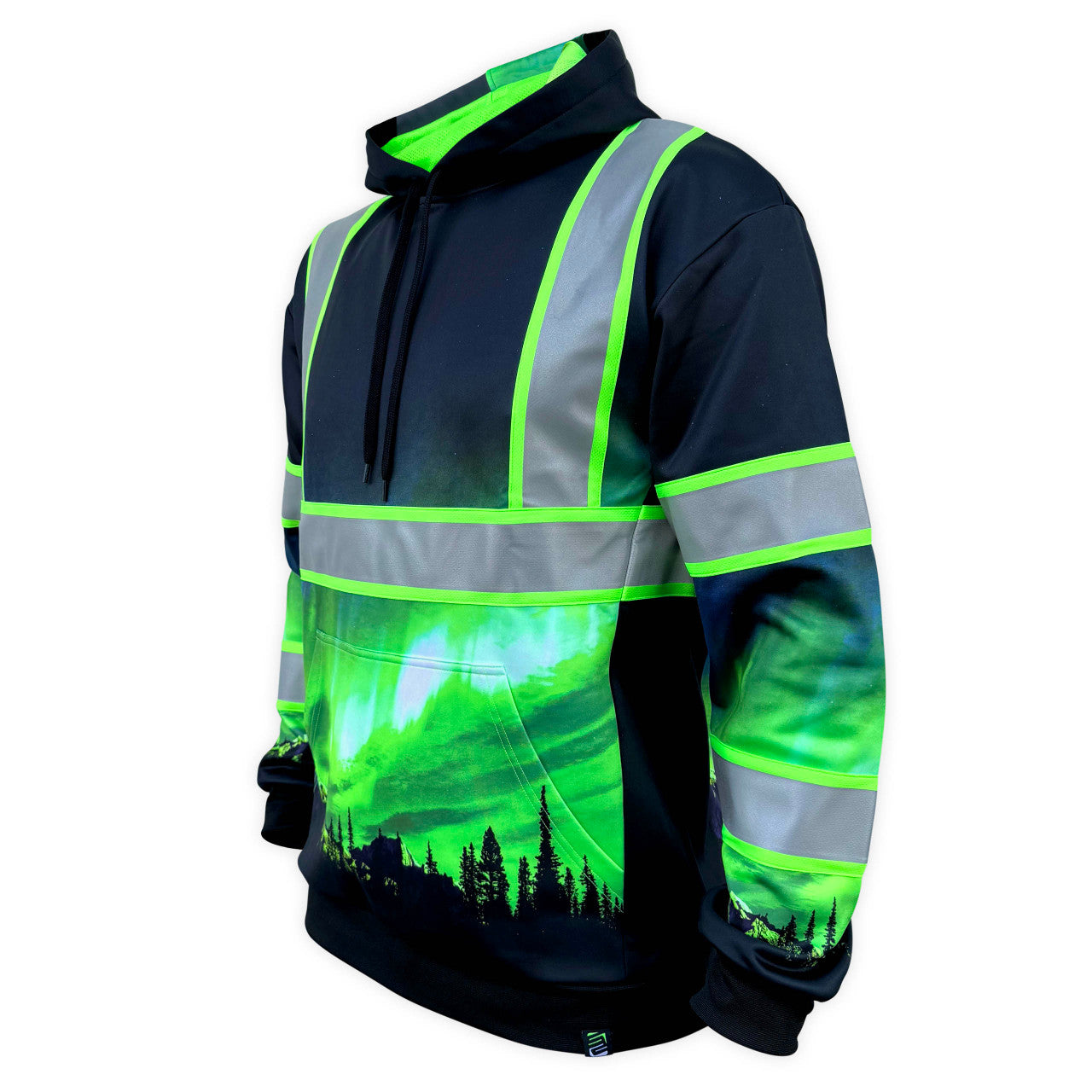 SS360º Northern Lights - Black - Type-O - Enhanced Visibility - Reflective Safety Hoodie
