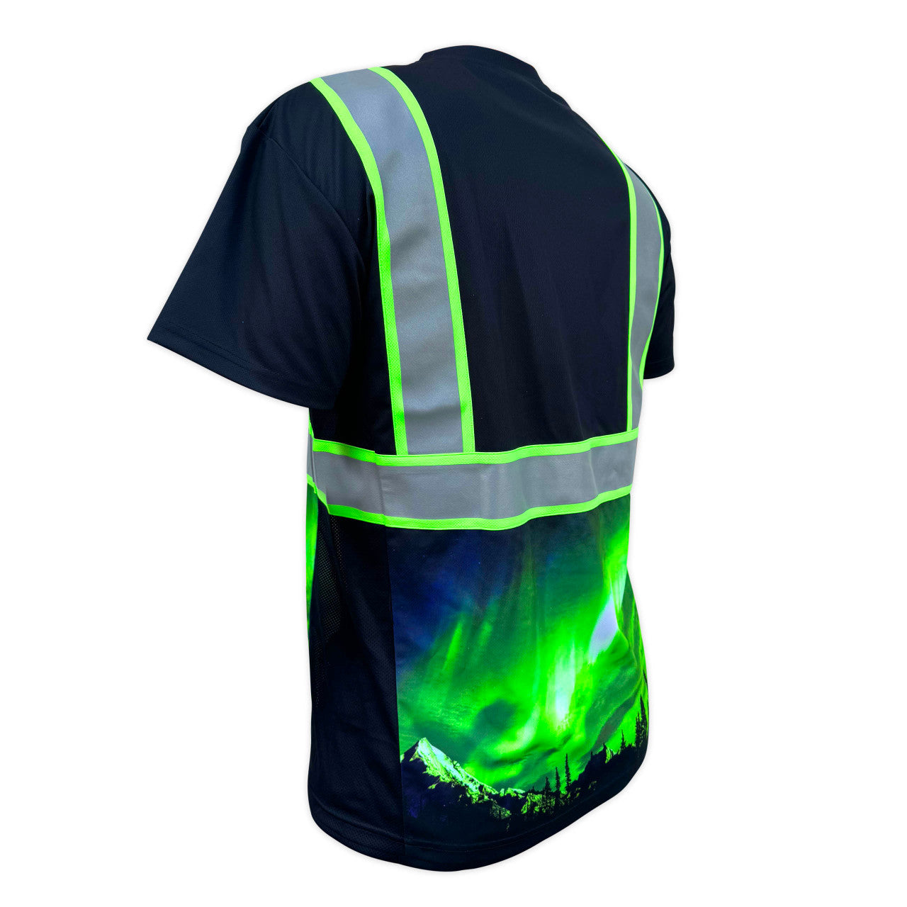 SS360º Northern Lights - Black - Type-O - UPF 40 - Enhanced Visibility - Reflective Safety Shirt