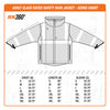 SS360º Waterproof Safety Rain Jacket - Size Chart