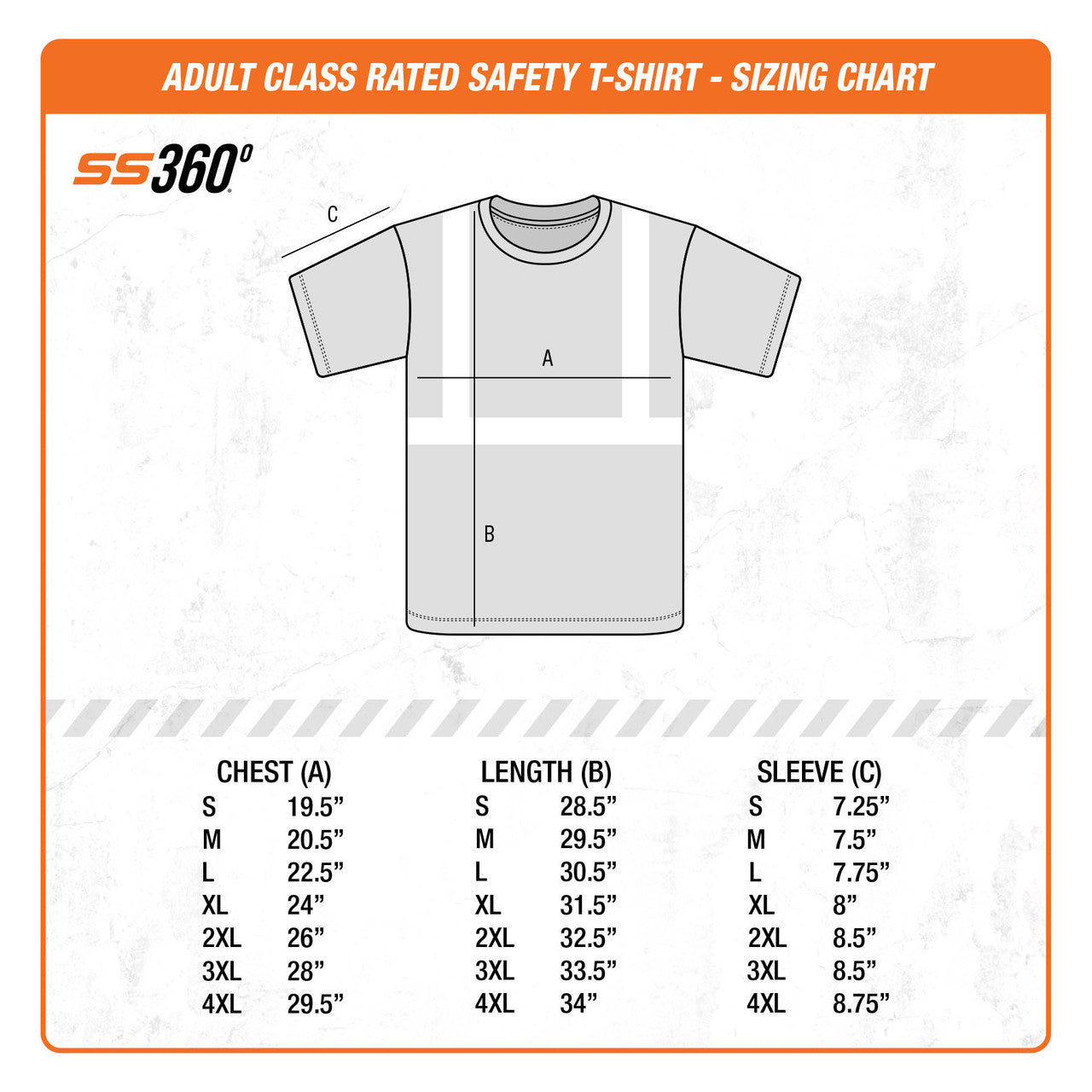 SS360º Tee - Size Chart