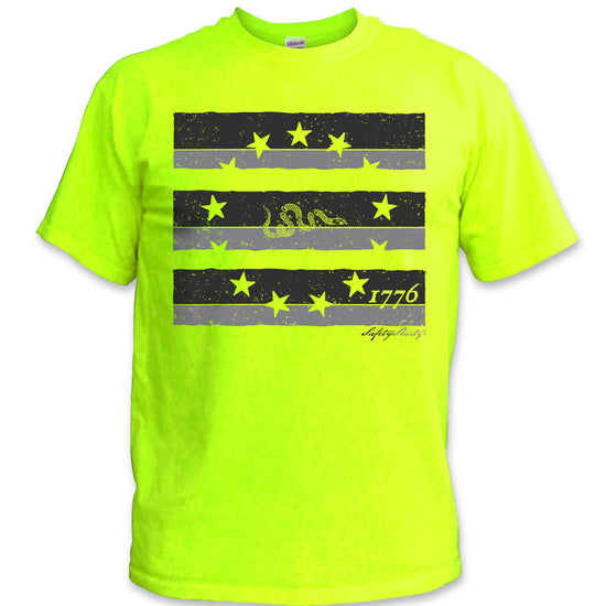 1776 Betsy Ross Hi-Vis Safety Stripe Shirt - Gray/Reflective/Yellow(Safety Green)