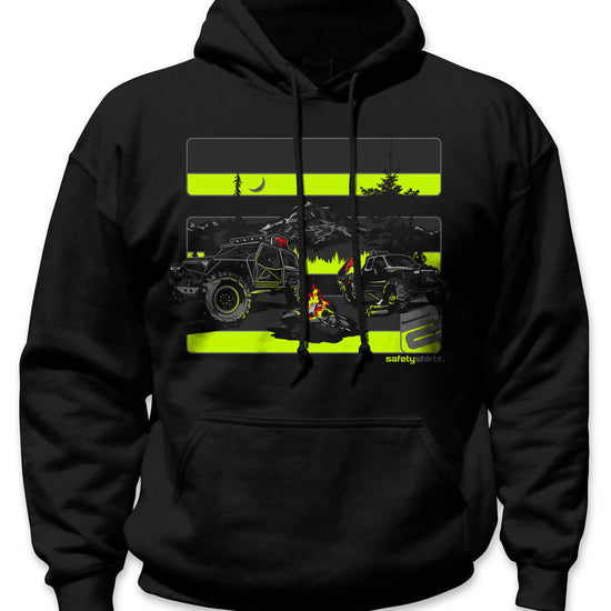 Basecamp Hi-Vis Safety Stripe Hoodie - Neon Yellow/Reflective/Black