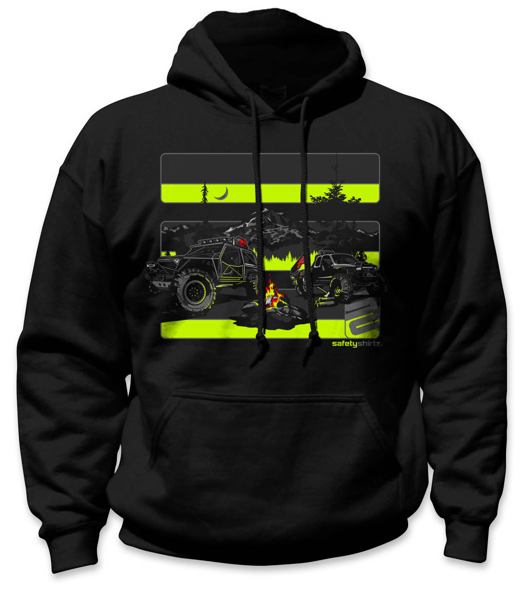 Basecamp Hi-Vis Safety Stripe Hoodie - Neon Yellow/Reflective/Black