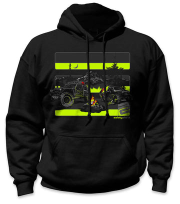 Basecamp Hi-Vis Safety Stripe Hoodie - Neon Yellow/Reflective/Black
