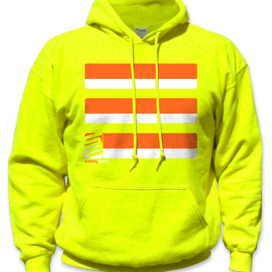 Basic Hi-Vis Safety Stripe Hoodie - Neon Orange/Yellow