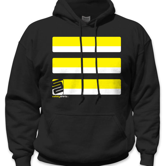 Basic Hi-Vis Safety Stripe Hoodie - Neon Yellow/Black