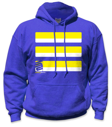 Basic Hi-Vis Safety Stripe Hoodie - Neon Yellow/Royal Blue