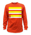 Basic Long Sleeve Hi-Vis Safety Stripe Shirt - Neon Yellow/Orange