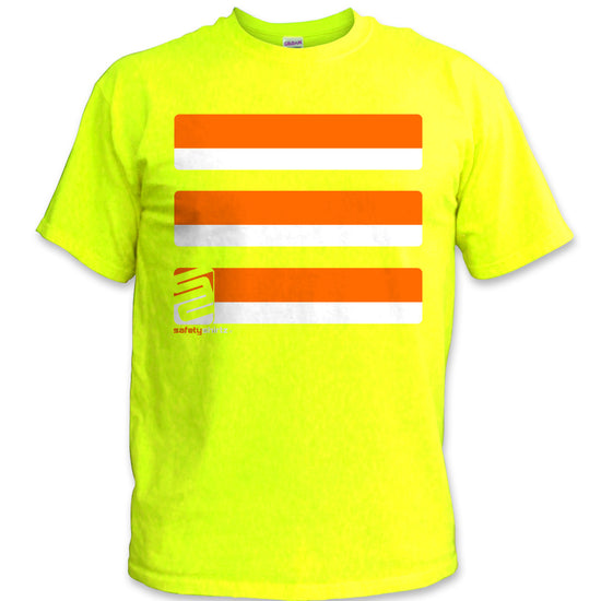 Basic Hi-Vis Safety Stripe Tee - Neon Orange/Yellow (Safety Green)