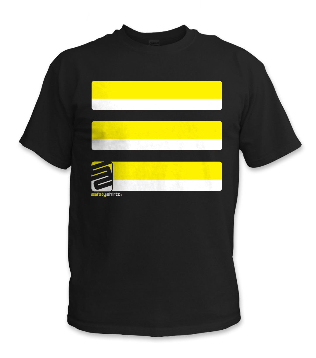 Basic Hi-Vis Safety Stripe Tee - Neon Yellow/Black