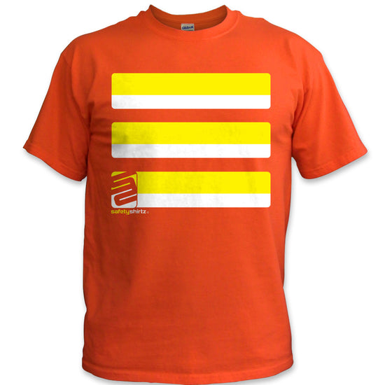 Basic Hi-Vis Safety Stripe Tee - Neon Yellow/Orange