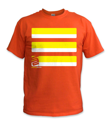 Basic Hi-Vis Safety Stripe Tee - Neon Yellow/Orange