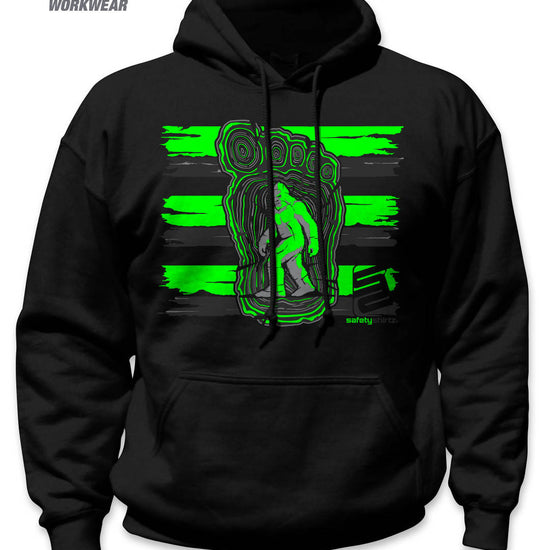 Bigfoot Hi-Vis Safety Stripe Hoodie - Neon Green/Reflective/Black