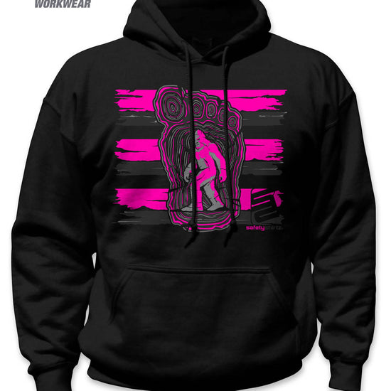Bigfoot Hi-Vis Safety Stripe Hoodie - Neon Pink/Reflective/Black